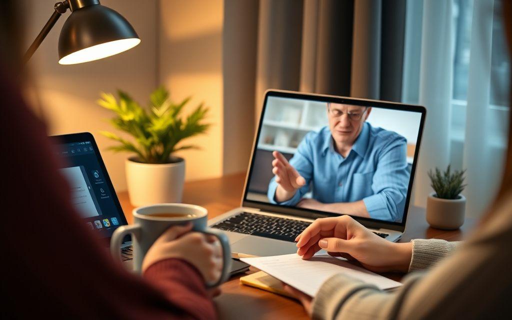 One-to-one online English tutoring session between teacher and student